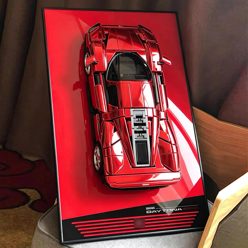 Model Kit Ferrari - 벽걸이형 프레임 배경 디스플레이 랙 LEGO