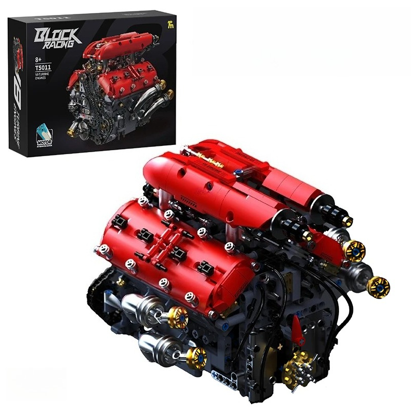 Model Kit V8 Engine - T5011 1370피스 시뮬레이션 V8 터보 엔진