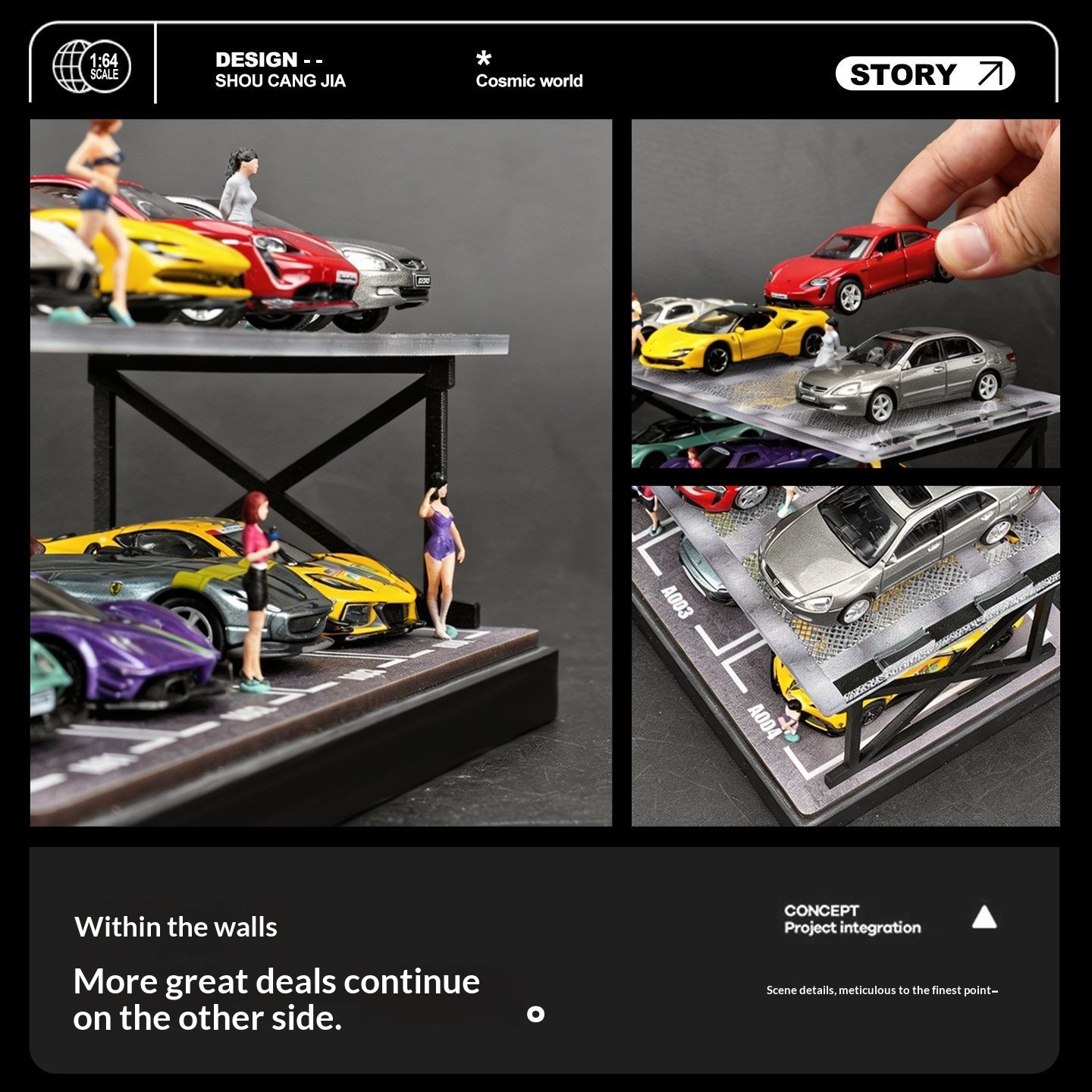 컬렉터 1:64 스케일 2층 주차장 디오라마 – 먼지  - Model Kit Diorama 리뷰 및 가격