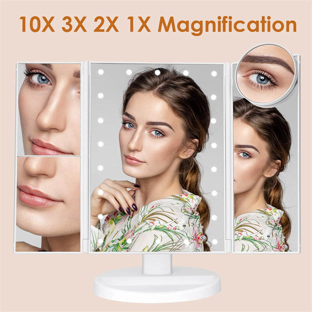 욕실 접이식 화장 거울, 2X 3X 확대경과 10X 소 - Magnifier With Light 리뷰 및 가격
