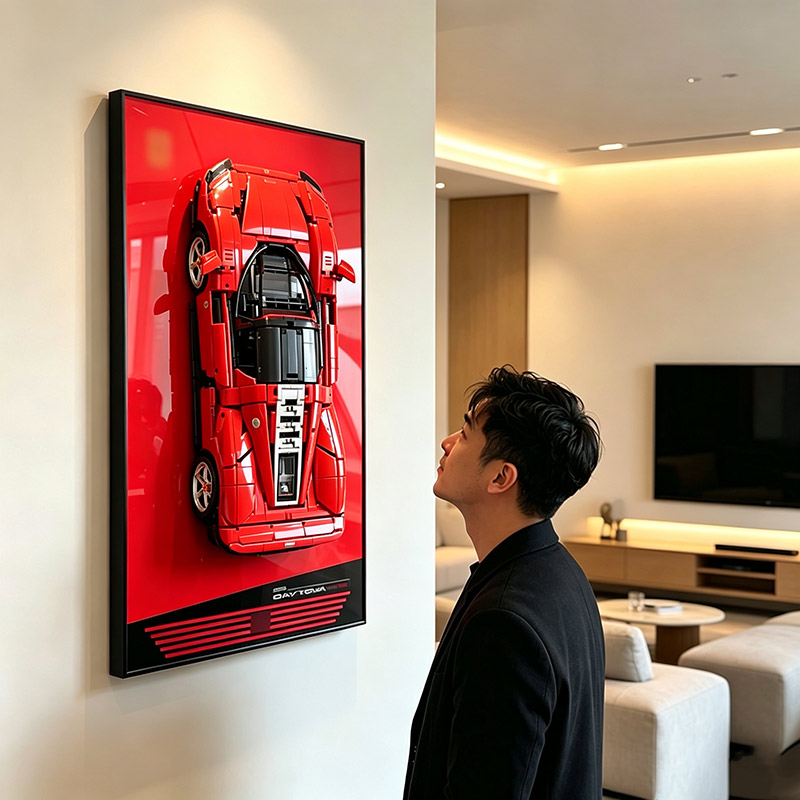 벽걸이형 프레임 배경 디스플레이 랙 LEGO 42143 - Model Kit Ferrari 리뷰 및 가격